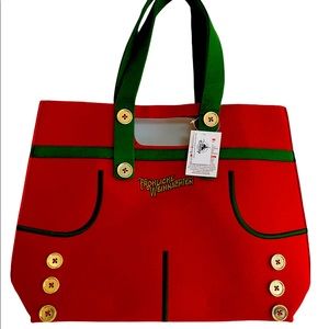 NWT Disney Parks World Showcase Germany Tote Bag Suspenders Lederhosen Holiday